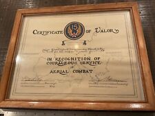 ORIGINAL WWII 15TH AIR FORCE CERTIFICATE OF VALOR TO 96TH FIGHTER SQUADRON PILOT picture