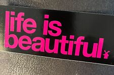 Dutch Bros Coffee Sticker August 2018 “Life Is Beautiful” Pink Black Neon Green picture