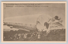 Postcard German Blimp Crash Disaster Zur Stundigan Zeppelin c1909 Unposted picture