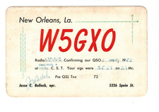 Ham Radio Vintage QSL Card     W5GXO   1953   New Orleans, La. picture