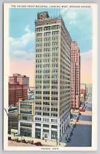 Postcard Toledo Trust Building, Madison Ave Toledo, Ohio Vintage picture