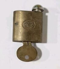 Vintage WB Wilson Bohannan Single-Pin Padlock Set-O-Matic w/ Key picture