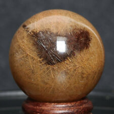 B6189-45mm-129g Natural Clear Gold Hair Rutilated Crystal Ball SPHERE Quartz picture