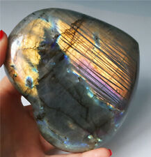 TOP 539G Natural Purple Rainbow Labradorite Heart Crystal Polished Healing YF156 picture