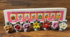 Set 7 Vintage Commodore Japan Porcelain Flower Place Card Ephemera Holders picture