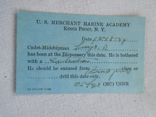US Merchant Marine Academy King's Point, NY, cadet dispensary pass picture