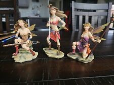 Vtg 2004 Faerie Glen Warrior Figurines. Set Of 3, 1 missing part of a wing. picture