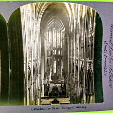 c1900s Cologne, Germany Cathedral Nave Interior Sharp Real Photo Stereo Card V5 picture