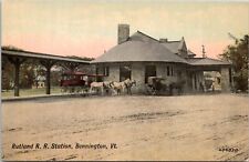 Rutland Railroad Station, Bennington Vermont - c1907-1915 d/b Postcard - Horses picture