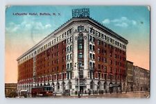 Postcard New York Buffalo NY Lafayette Hotel Street Car 1914 Posted Divided Back picture