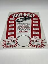 VINTAGE HIDE-A-KEY METAL COUNTERTOP STORE DISPLAY SIGN 14