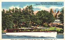 Vintage Postcard 1930's Uncle Sam Boat Tours Alexandria Bay NY Hotel Crossmon picture