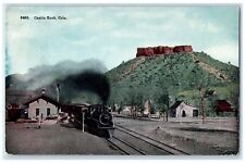 1914 Depot Railroad Train Castle Rock Olathe Colorado CO Posted Antique Postcard picture