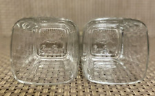 2 Crown Royal Square Low Ball Glasses 10 Oz Clear Made in Italy Set Of 2 picture