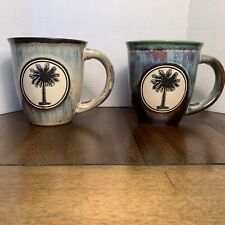 Pair Of Beautiful Palm Tree Coffee Mugs. Gently Used picture