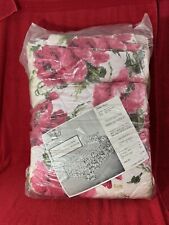 New NIP JC Penny Quilted TWIN  Bedspread Floral Roses  MCM 81” X 110” Vintage picture