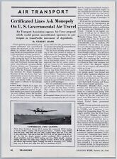 1948 Aviation Article - Southwest Airways DC-3 First FIDO Landing Arcata CA picture