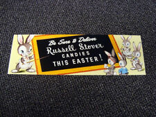 Circa 1950s Russell Stover Candies Easter Bunny Banner Poster picture