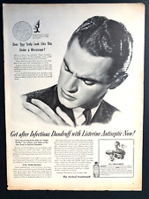 1945 Listerine Antiseptic Print Ad 13inx10in Dandruff on Shoulders picture