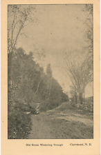 OLD STONE WATERING TROUGH, CLAREMONT N.H. NEW HAMPSHIRE. DIRT ROAD. UDB. picture