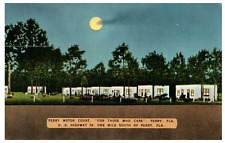 Perry Motor Court Perry, FL Florida Motel Advertising Vintage Linen Postcard picture