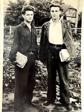 1950s Two Young Men Handsome Guys Boyfriends Gay int Vintage Photo B&W Portrait picture