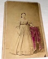 Rare Antique American Civil War Era Victorian Woman Tax Stamp CDV Photo PA US picture