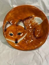 Cute Curled Up Red Fox 2D Salad or Dessert Plate 8
