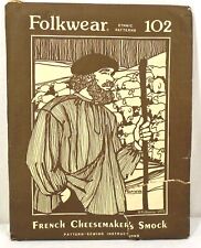 Vintage 1975 French Cheesemakers Smock Folkwear Ethnic Patterns 102 Uncut FF picture