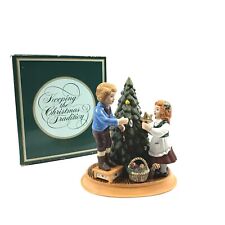 Avon Figurine Porcelain Christmas Memories Keeping the Christmas Tradition 1982 picture