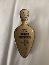 ANTIQUE TIN LITHO COFFEE SCOOP GROVER PENDLETON POLITICAL CAMPAIGN ADVERTISING picture