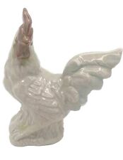 Vintage Country Primitive Chicken Gray Rooster Statue Chicken Figurine Cottage picture