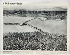 1937 Aerial View Bay Bridge San Francisco Oakland Treasure Island Vtg Print Ad picture