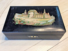 Antique Vintage 1893 COLUMBIA EXPOSITION Wood BOX, Jewelry, sewing, pen pencil picture