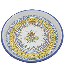 Vintage Folk Art Talavera Spain Pottery Hand-Painted Pie Plate picture