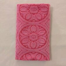 VTG Fashion Manor Cotton Bath Towel Pink Sculpted Medallion Geometric MCM No Tag picture