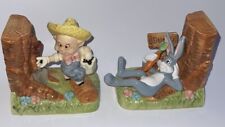 Vintage Bugs Bunny & Porky Pig 1981 Warner Brothers bookends By GORHAM picture