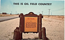 1969 NEW MEXICO PERMIAN BASIN EMPIRE OIL FIELDS Postcard Historic Hwy Marker B6 picture
