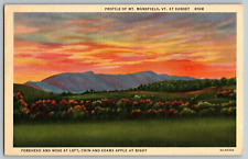 Mt. Mansfield, Vermont at Sunset - Vintage Postcards - Posted 1941 picture