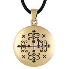 Bronze Papa Legba Voodoo Loa Veve Pendant Vodoun Lwa Necklace Talisman Amulet picture