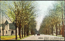 NORTH PLAINFIELD Grove St from Mercer St New Jersey NJ Church 1909 VTG Postcard picture