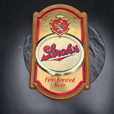 Vintage Stroh's Fire Brewed Beer Bar Advertising Sign Mancave Wall Hanger 🍺 picture