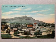 Postcard Helena MT - Downtown View Meat Company - Mount Helena from High School picture