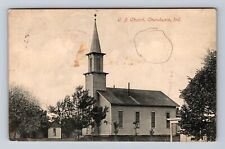 Churubusco IN-Indiana, UB Church, Religion, Antique, Vintage c1919 Postcard picture