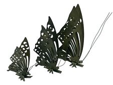 Set of 3 Vintage MCM 70s Brass Boho Butterfly Wall Mount Decorative 3D Art picture