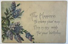 True Happiness To Crown Your Way Antique Sandford Card Co. Postcard, Posted 1912 picture