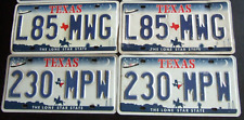 YOUR CHOICE FROM  2  TEXAS COLLECTIBLE EXPIRED LICENSE PLATE PAIRS   BARN FINDS picture