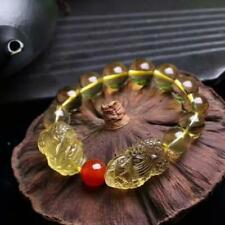 15mm Natural Citrine Quartz Yellow Crystal Pi Xiu Bead Stretch Bracelet  AAAAA picture