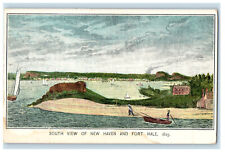 c1910s South View of New Haven and Fort Hale Posted Advertising Postcard picture