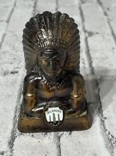Vintage Oklahoma State Metal Native American Indian Chief Figurine Souvenir picture